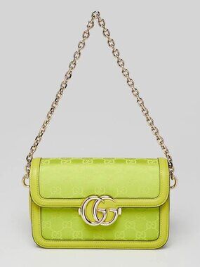 Gucci Firefly Green Canvas/Leather Small Go Shoulder Bag